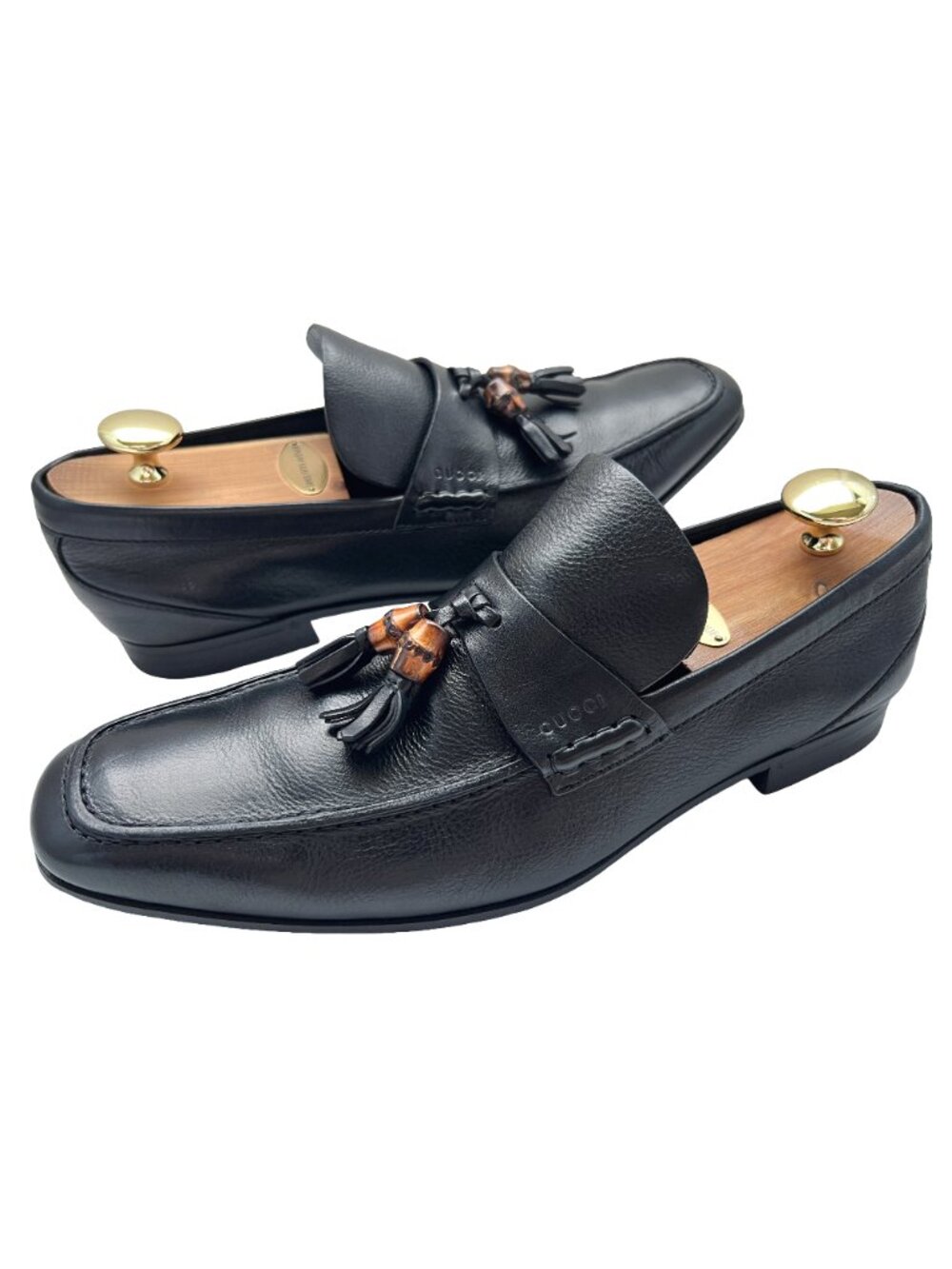 $1090 Gucci Mens Bamboo Tassel Dress Shoes Black Loafers US 10.5 / UK 10 / EU 44 - Picture 8 of 16